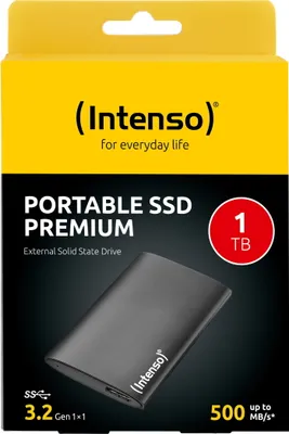Produktbild von Intenso 3823461, 1 TB, USB Typ-A, 3.2 Gen 1 (3.1 Gen 1), 500 MB/s, 5 Gbit/s, Schwarz