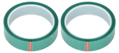 Produktbild von 2 Stück Hochtemperaturband aus PET, 0,06 mm Dicke, 25 mm Breite, 33 Meter Länge, grüne Isolierung
