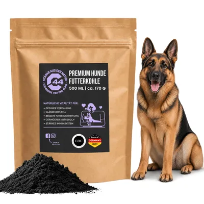 Produktbild von Futterkohle für Hunde - EBC-es Hundefutterpulver - 2L | Hund Futterzusatz zur Unterstützung der Verdauung und Leberfunktion | C44-Zittau