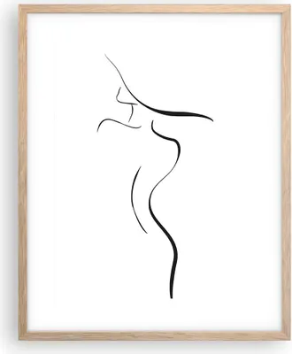 Produktbild von Gerahmtes Poster - Rahmen in heller Eiche - Minimalismus Frau Hut - 40x50 cm - Wand Bild - Wanddeko - Wandbilder - Kunstposter - Wandposter - Bilderrahmen - Bilder - Kunstdruck - P2NPA40x50-4908