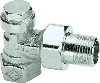 Produktbild von HEIMEIER Verschraubung Regulux Eckform, DN 10, Rotguß vernickelt