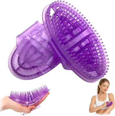 Produktbild von 2 Massagebürsten für Meridianpunkte, Bauchmassagebürste, professionelle Körpermassagebürste, Handbürste zur Entspannung