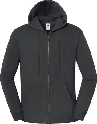 Immagine prodotto di Fruit of the Loom - Felpa con cappuccio "Iconic Premium" con zip integrale da uomo/donna unisex RW11153 (M) (grigio chiaro)