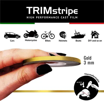 Immagine prodotto di Strisce adesive decorative per auto, oro, 3 mm x 10 m