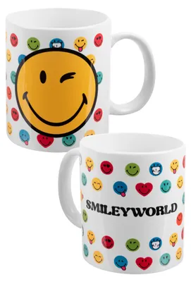 Produktbild von Smileyworld Tasse - Kaffeetasse Becher Kaffeebecher aus Porzellan Bunt 320 ml