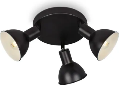 Produktbild von Deckenleuchte Spotleuchte vintage schwenkbar 3xE14 25W schwarz Ø19cm Briloner