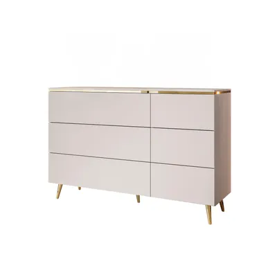 Produktbild von Kommode mit Schubladen AURORA KASCHMIR 6S, schräge golden Beinen