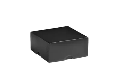 Produktbild von Kunststoff Geschenkbox, Frosty Geschenkbox aus Polypropylen-Kunststoff, Format 8x8x4cm SCHWARZ 10 St.