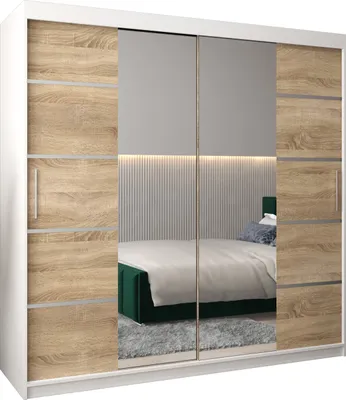 Produktbild von Kleiderschrank, Schiebetürenschrank Schlafzimmer, Schrank mit Spiegel VERONA 4 200 cm