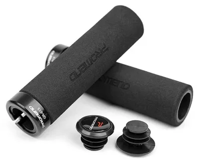 Image de Poignées de vélo en mousse souple, à verrouillage unique, antidérapantes, pour guidon de 22,2 mm, de couleur noire