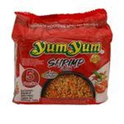 Yum Yum Instant Noodles Shrimp Flavour, 5 × 60 g – Asiatische Nudeln mit Garnelengeschmack