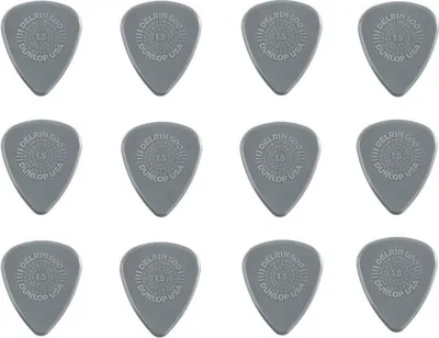 Produktbild von 12x Dunlop Prime Grip Delrin 500 Plektren - 1,50 mm - grau