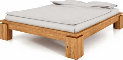 Produktbild von Bett Tinci 4 in 180x200 cm aus Wildeiche massiv ohne Holzkopfteil