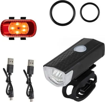 Produktbild von Fahrradlicht-Set, USB-aufladbare LED-Fahrradscheinwerfer, Warn-Fahrradrücklicht, Fahrradzubehör für MTB