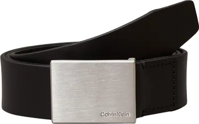 Immagine prodotto di Cintura da uomo Calvin Klein, modello "Formal Plaque", con placchetta, in pelle, larghezza 3,5 cm, colore nero