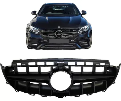 Image de Calandre centrale pour Mercedes Classe E W213 S213 C238 A238 2016-2019, noire, style E63.