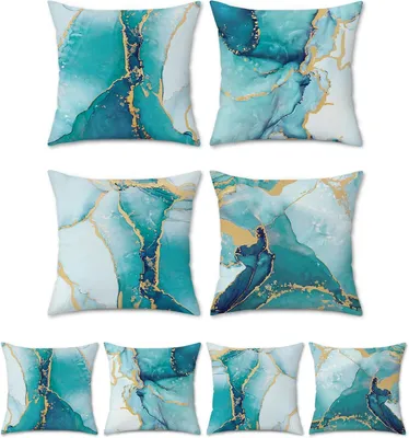 Productafbeelding van Turquoise Marmeren Sierkussenhoezen 45,7 x 45