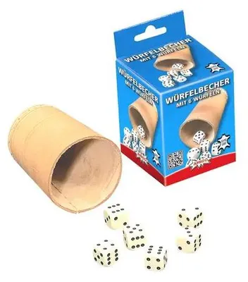 Produktbild von Amigo Würfelbecher, 8,4 cm befüllt, 6 Würfel, Geschicklichkeitsspiel