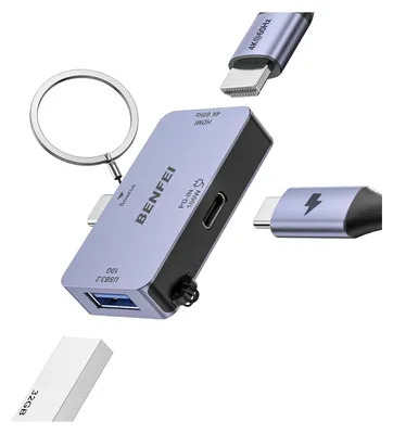 Produktbild von BENFEI Hubs USB C Hub 3in1 Super Kompakt HDMI 4K 60Hz