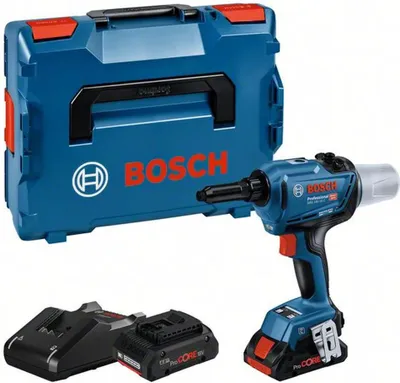 Image de Riveteuse 18V GRG 18V-16C Professional + 2 batteries ProCORE 4Ah + chargeur rapide + coffret L-BOXX - BOSCH - 06019K5001