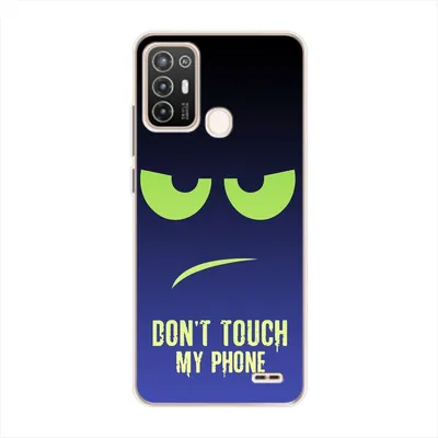 Produktbild von König Design Hülle kompatibel mit ZTE Blade A52 Kunststoff Soft Handyhülle - Handy Case Dont Touch My Phone Grün Blau