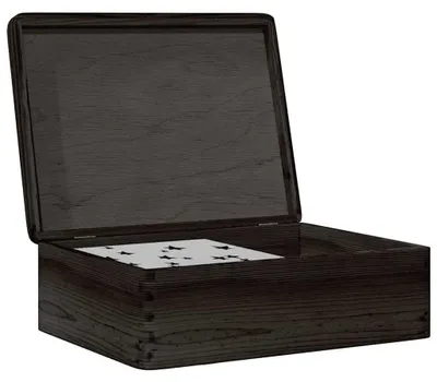 Image de Boîte de rangement en bois avec couvercle, en pin, dimensions : 40 x 30 x 13 cm