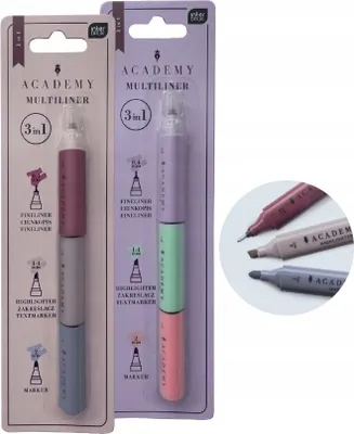 Obrázek produktu pro Marker zakreślacz cienkopis 3w1 Academy mix