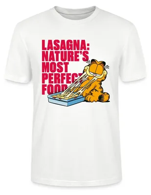 Produktbild von Spreadshirt Garfield Lasagne Das Perfekte Essen Uni Bio T-Shirt, M, Weiß