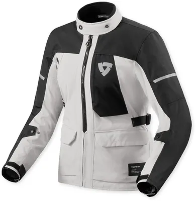 Image de Veste de moto textile imperméable Revit Convergent H2O pour femme, argent/noir, taille 46