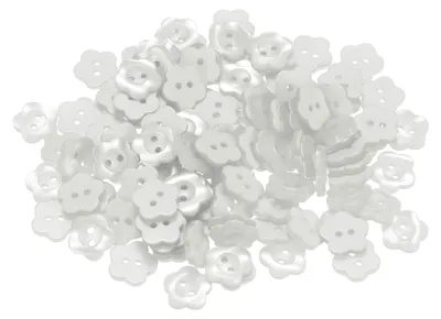 Image de Boutons - Form de fleur - Pour la couture et la création - 150 pièces, blanc, 12,5 mm