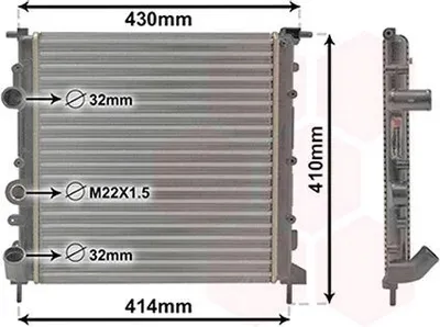 Produktbild von VAN WEZEL 43002260 Kühler Wasserkühler Motorkühler für RENAULT CLIO II (BB0/1/2, CB0/1/2) CLIO II Kasten (SB0/1/2)