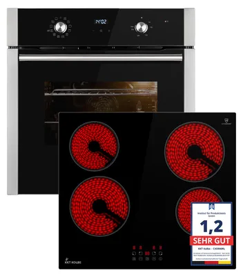 Produktbild von Autarkes Herdset: 60cm Einbaubackofen BO8810SS | 59cm Kochfeld CH5900RL | Grill | Heißluft | Teleskopauszüge | Automatik-Timer | 2-fach Wärmeschutzverglasung | Kindersicherung | SET8810CH5900RL