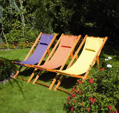 Siena Garden Strandliegestuhl Faro Gestell light teak 110x58x90cm gelb,  672584