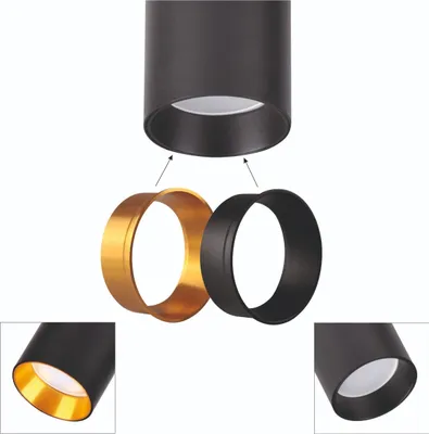 Image de Spot Maribel noir et or 5xGU10x10W en aluminium, dimensions : 13x100x6 cm, IP20, Polux