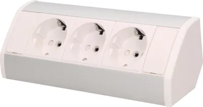 Obrázek produktu pro Zásuvka 3x2P+Z, schuko, stříbrná/bílá