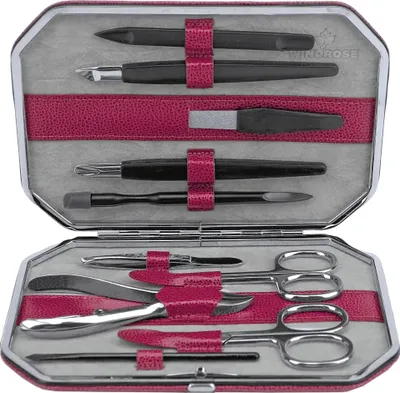 Produktbild von 803862.06 - 10-teilig Maniküretui Beluga beere (Leder)