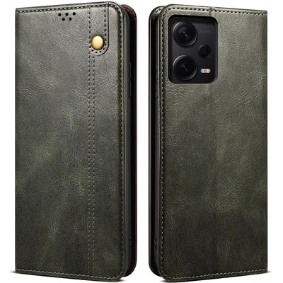 Obrázek produktu pro Pouzdro pro Xiaomi Redmi Note 12 Pro+ 5G, kožené flip pouzdro peněženka s funkcí stojánku zelené
