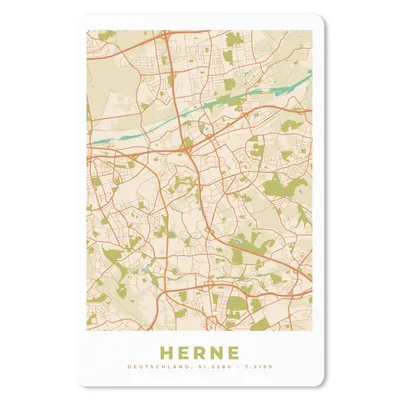 Produktbild von MuchoWow® Mauspad Mousepad Herne - Stadtplan - Vintage - Karte 40x60 cm - Mousepads - Maus Mat - Pad - Mausunterlage - Schreibtisch Accesoire