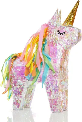 Immagine prodotto di Lumaland Pinata Unicorno - Set da riempire - incl. mazza, maschera e 50 g di coriandoli  Coriandoli Unicorno Magic Holographic Unicorn ca. 40x14x54 cm
