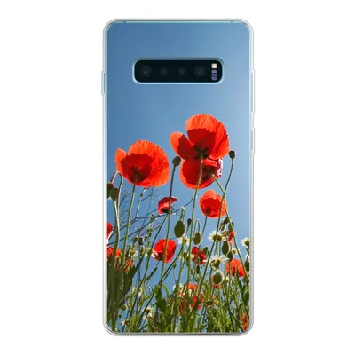 Produktbild von MuchoWow® Handyhülle Schutzhülle Hülle für Samsung Galaxy S10 Lite Strahlende Sonne über einigen Mohnblumen in Spanien Silikon Softcase Handy Hülle - Schutz