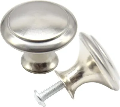 Produktbild von Möbelknöpfe, runde Schrankknöpfe, Schubladengriffe, Türgriffe mit Schrauben, Silber/27 mm, 12 Stück