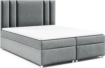 Produktbild von Best for Home Boxspringbett mit Bettkasten Trinity K-8 Bonellfederkern inkl. Topper, mit Lieferung, Aufbau & Entsorgung 160x200-Grau