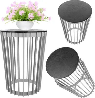 Produktbild von KADAX Doppelseitiger Blumenständer 40 cm Platin + schwarze Oberseite