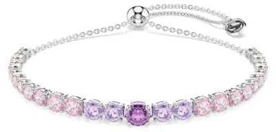 Immagine prodotto di Bracciale Swarovski Matrix Tennis, con taglio rotondo e sfumature di colore, multicolore, placcato in rodio