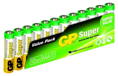 Immagine prodotto di GP Batteries 030.24AS12 Batteria universale - AAA - Alcalina - 1,5 V DC - Batteria ricaricabile - 12