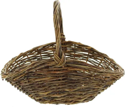 Image de Corbeille à repasser en osier naturel marron 37x27cm - Corbeille à fruits