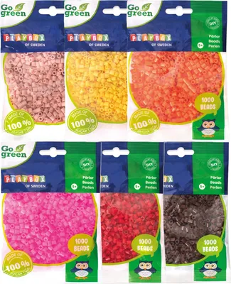Produktbild von Playbox Bügelperlen Go green Midi 6000 Stk. warme Farben