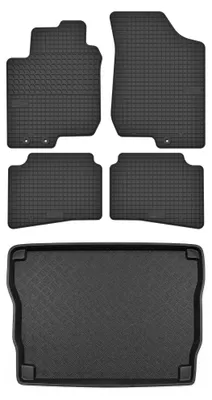 Produktbild von Gummimatten + Kofferraumwanne für Kia Cee'd I 2006-2012 (Schrägheck) – Schwarz, passgenau – Wielganizator