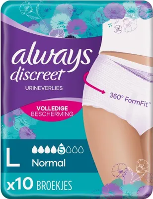 Image de Always – Culottes d'incontinence – Pour l'incontinence urinaire Taille L – 10 culottes d'incontinence - 1 pièce