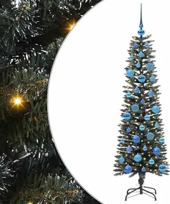 Image de vidaXL Sapin de Noël artificiel avec 150 LEDs avec support Vert 150 cm